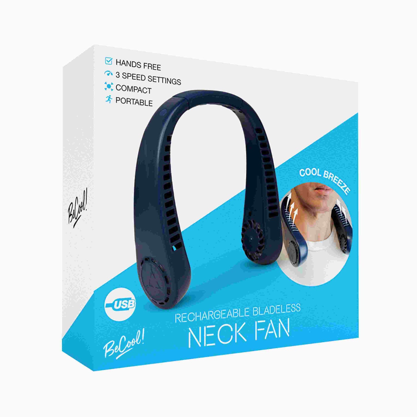 Bladeless Neck Fan Blue