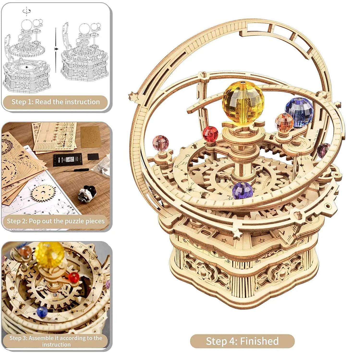 Solar System Orrery 3D Wooden Puzzle – 84 Pieces