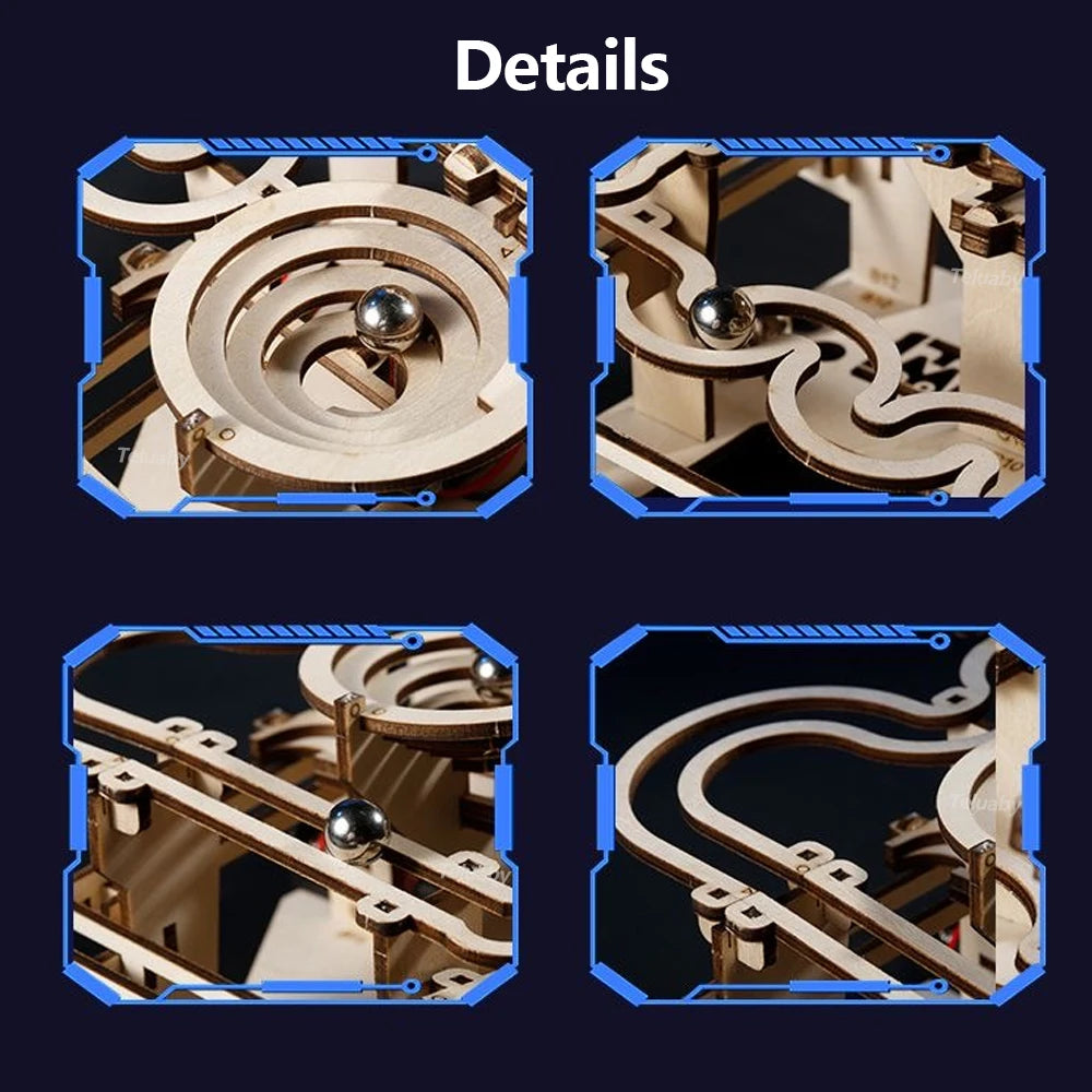 3D Wooden Puzzle Marble Run