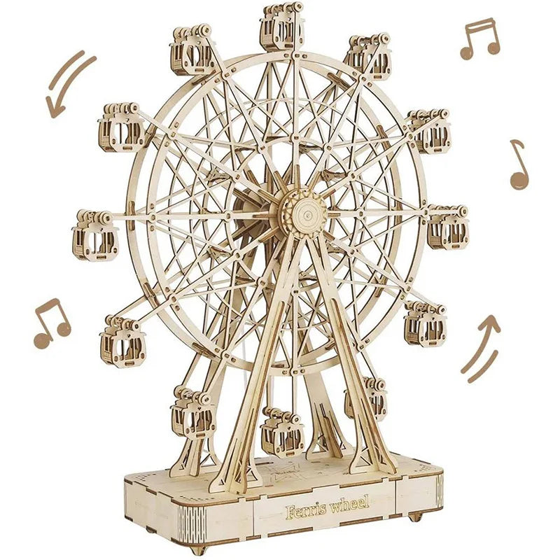 3D Wooden Ferris Wheel Music Box Puzzle – 232 Pieces