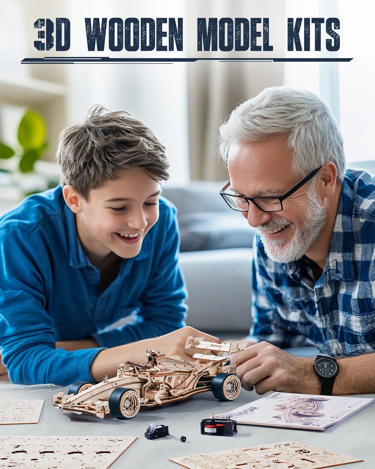 3D Wooden Racing Car Puzzle