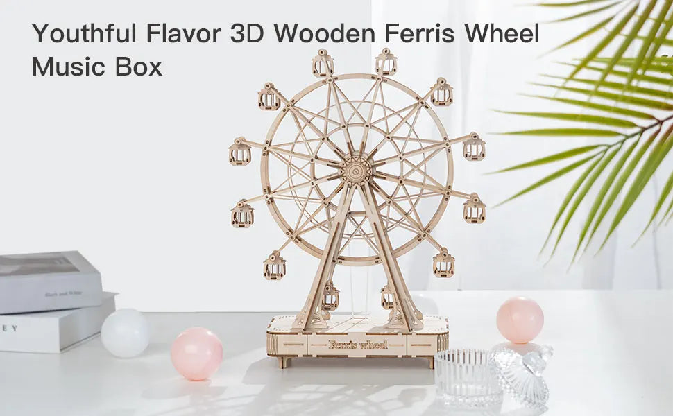 3D Wooden Ferris Wheel Music Box Puzzle – 232 Pieces