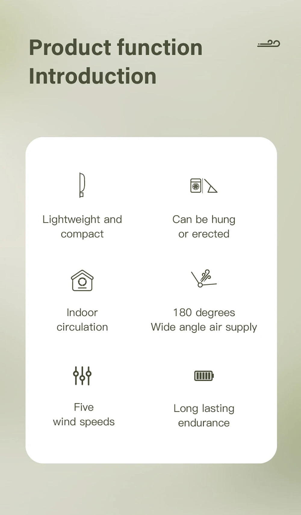 Portable Desktop Fan 180°