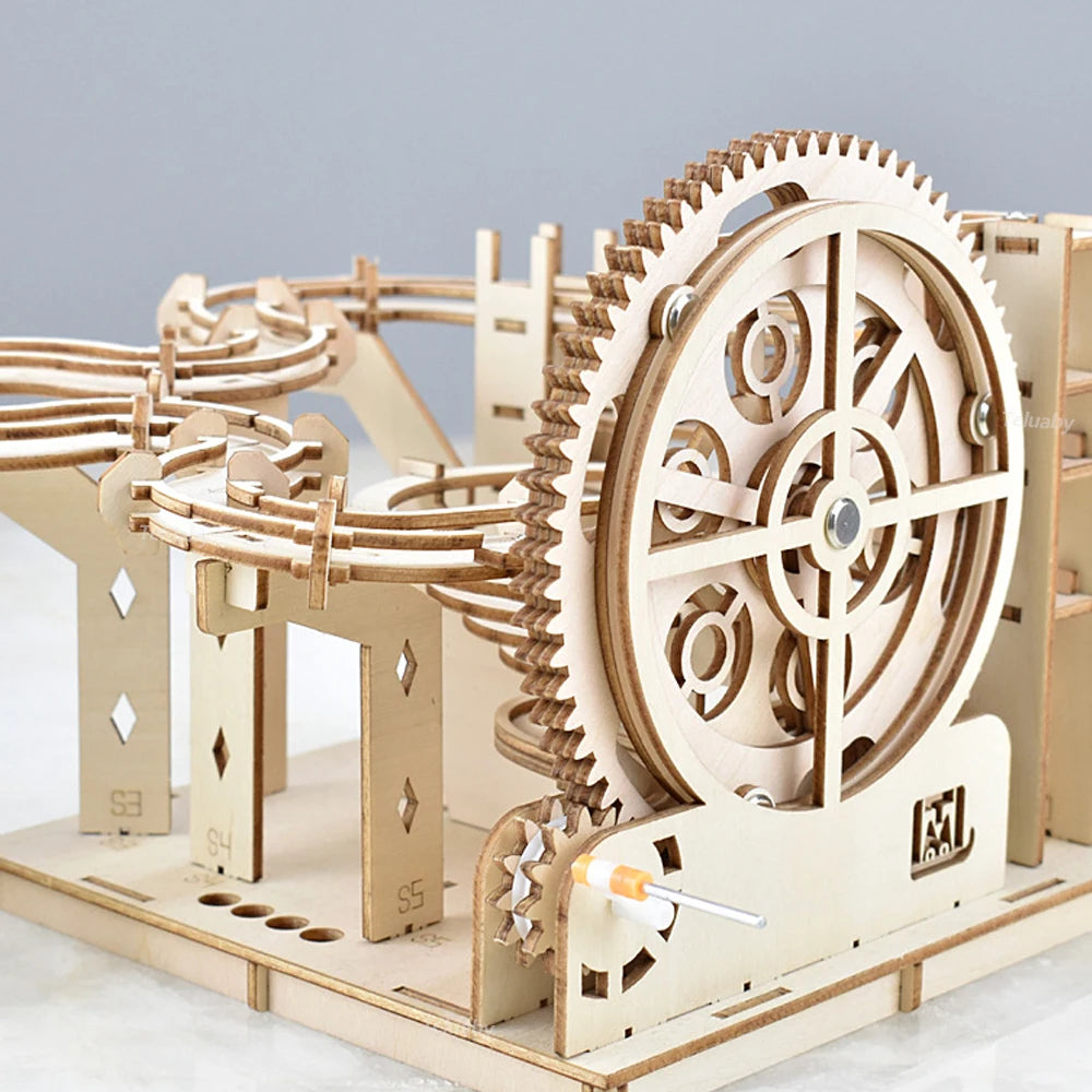 3D Wooden Puzzle Marble Run