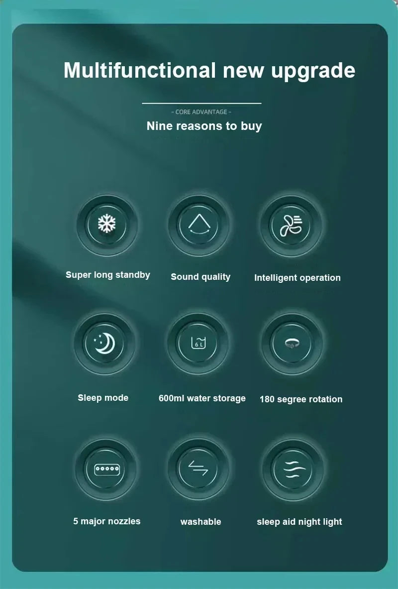 Mini Air Cooler LED Night Light Portable