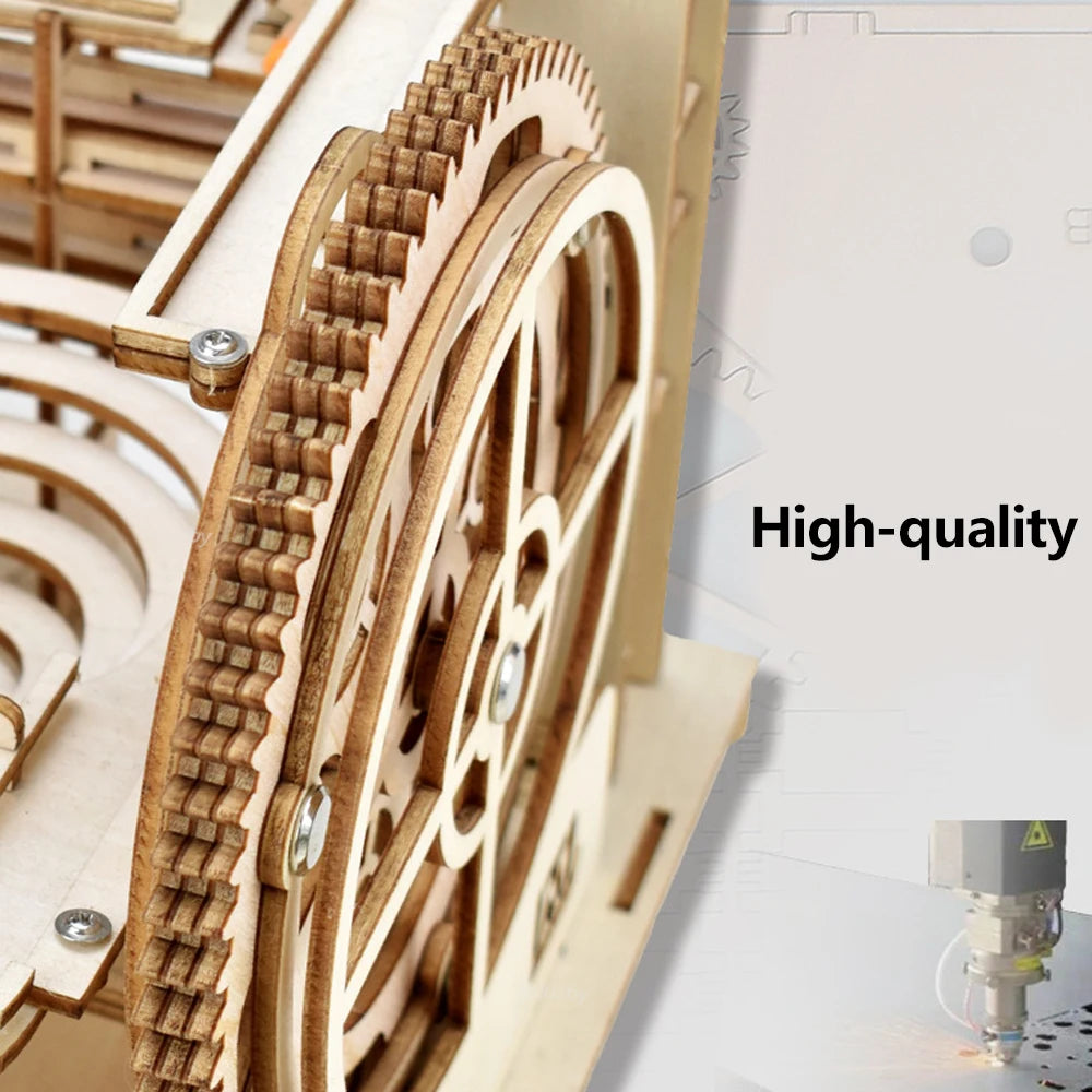 3D Wooden Puzzle Marble Run