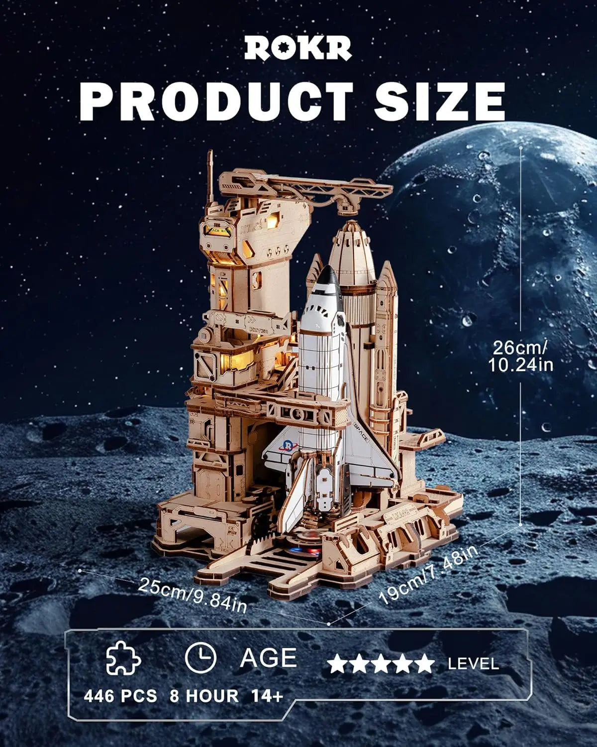 Space Shuttle Launch Pad 3D Wooden Puzzle – 446 Pieces