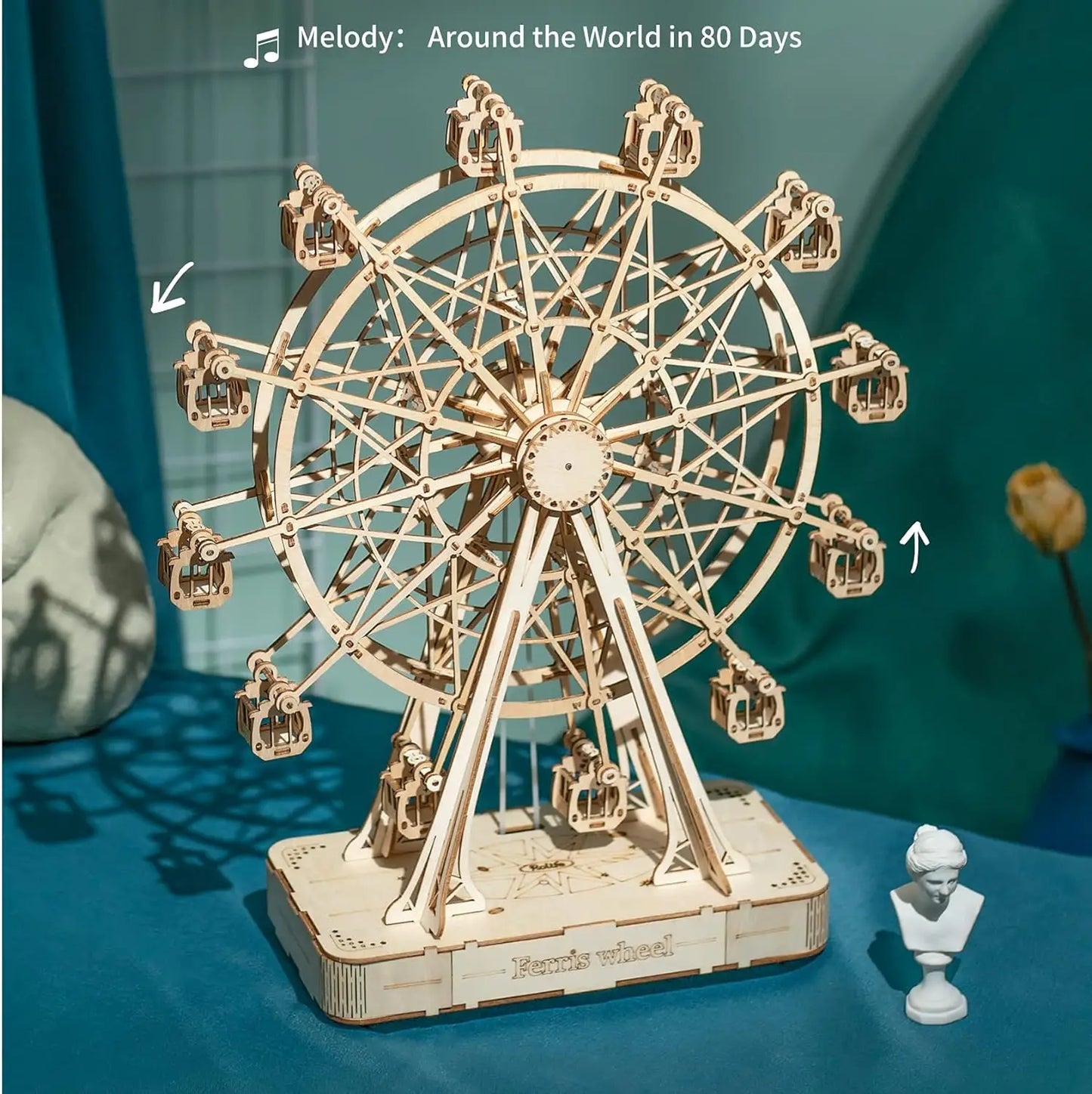 3D Wooden Ferris Wheel Music Box Puzzle – 232 Pieces