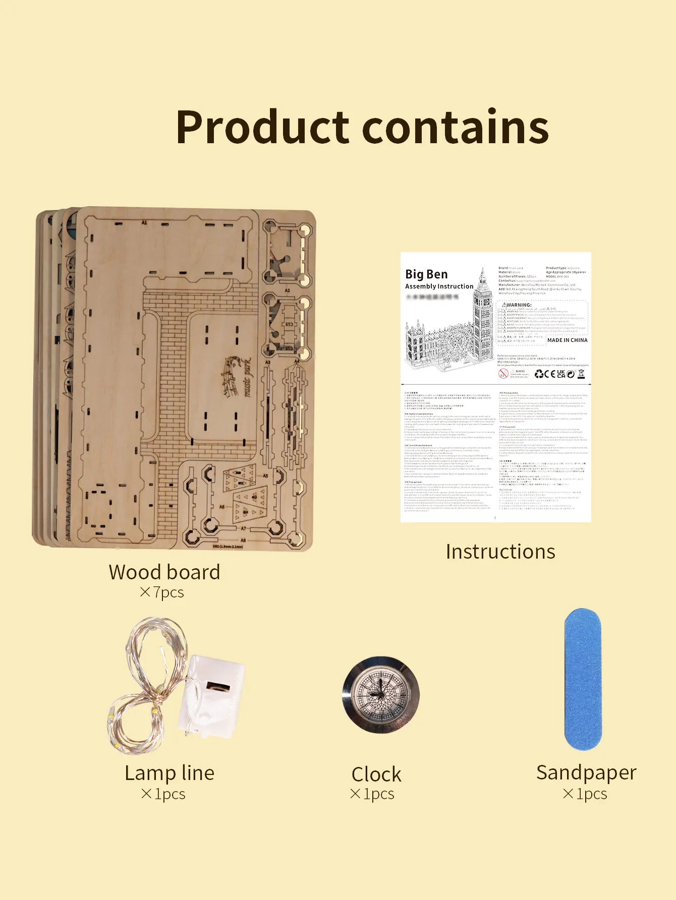 3D Wooden Puzzle Big Ben