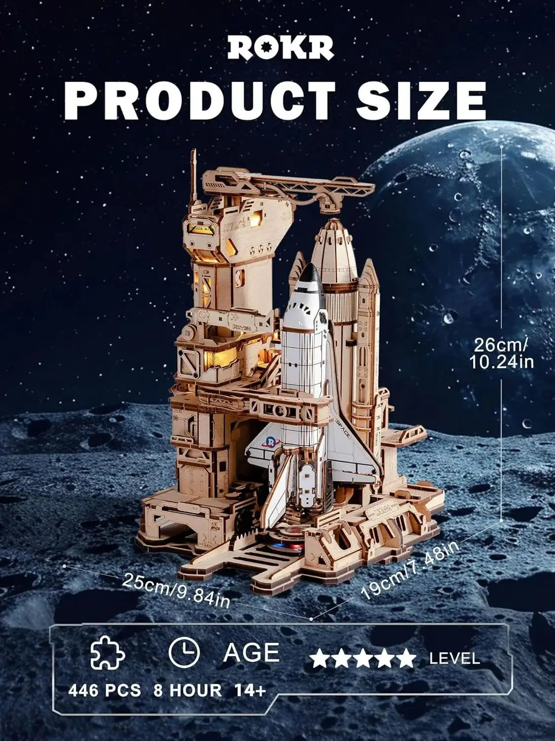 Space Shuttle Launch Pad 3D Wooden Puzzle – 446 Pieces
